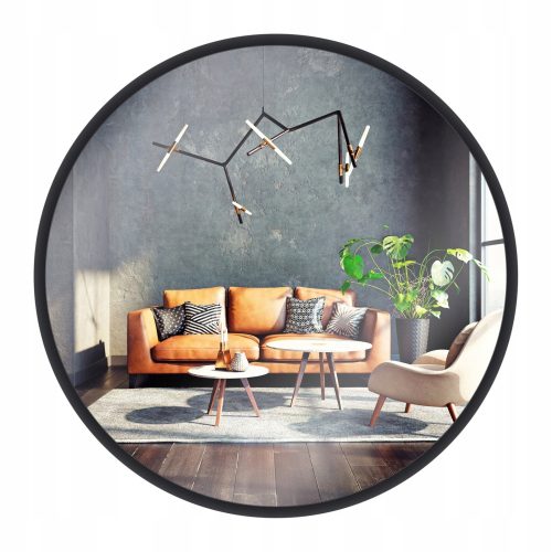  Wandspiegel aus Gold und Chrom, Metallrahmen, 530 x 530 mm