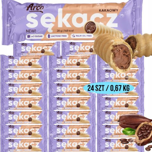 24er-Pack ACRO SWEETS Sękacze mit Kakaogeschmack - Zuckerfrei und Laktosefrei