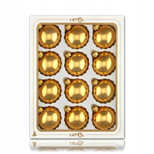  6 cm/12 Stück goldlackierte Christbaumkugeln aus Glas