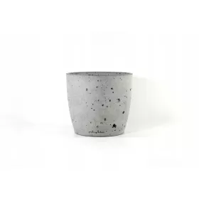    Wunderschöner Blumentopf aus Beton, 22 cm x 22 x 20 cm, Durchmesser 23 cm, Betontöne in Grau und Silber