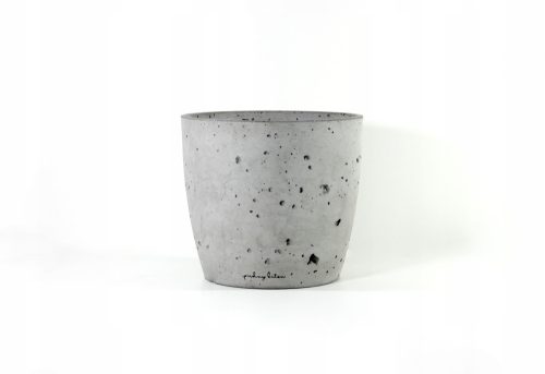  Wunderschöner Blumentopf aus Beton, 22 cm x 22 x 20 cm, Durchmesser 23 cm, Betontöne in Grau und Silber