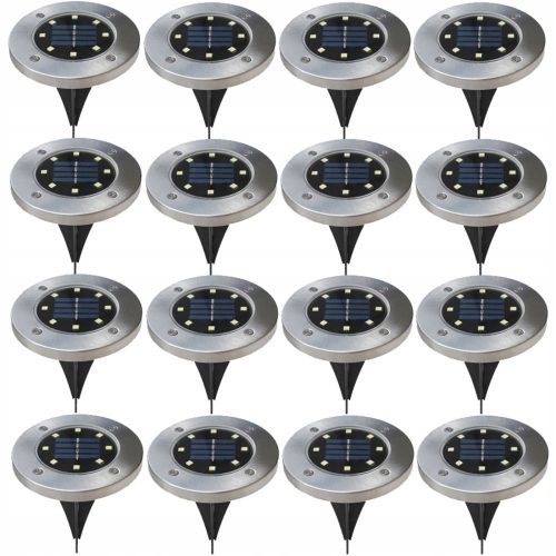 Gartenlampen stecken im Boden fest SuperLED Solarlampe, Silber, 13 cm, 16 Stk.