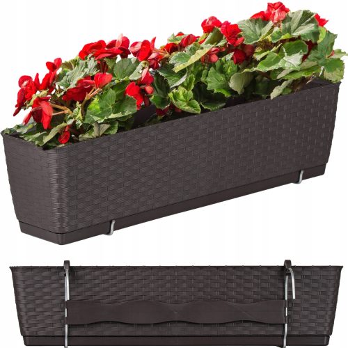  Balkonkasten Prosperplast Ratolla Case PW Kunststoff 59x15,4x14,2 cm Umbra
