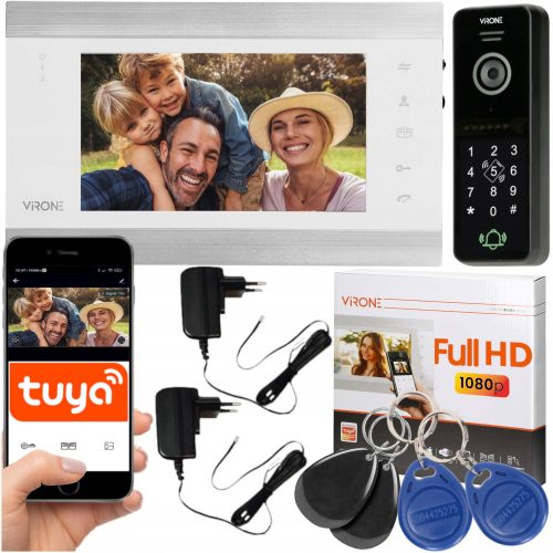 Virone VDP-61FHD/W Video-Gegensprechanlage weiß + 2× Mifare 13,56 MHz Proximity-Schlüsselanhänger für VDP-61