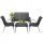 Ein Satz Garten- und Terrassenmöbel Jumi Metall FIESTA Gartenmöbel-Set, schwarz, 4-teilig.