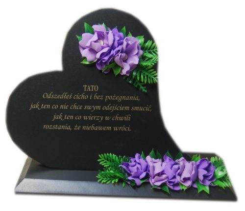  Herz für ein Grabdenkmal mit Sockel, GRAVUR