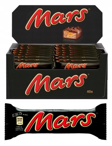 MARS 51G Nougat-Karamell-Riegel Überzogen mit Schokolade, 40er Pack