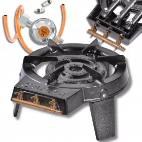 GAS-HOCKER, GUSSEISEN-BRENNER, TOURISTISCHER KOCHER