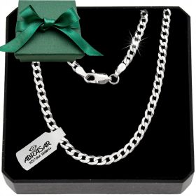    SILBERNE HERRENRÜSTUNGSKETTE 60 cm SILBER 925, MASSIVES DIAMANTGEWEBE