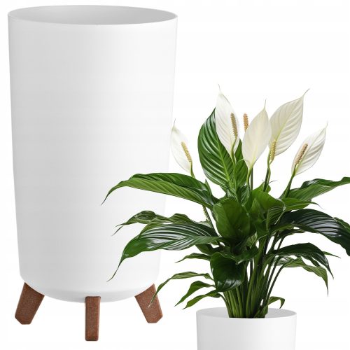  Deco4Home Blumentopf 24 cm x 24 x 45 cm Durchmesser 23,9 cm Kunststoff weiß
