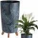  Deco4Home Blumentopf 24 cm x 24 x 45 cm Durchmesser 24 cm Kunststoff Anthrazit, Grau- und Silbertöne