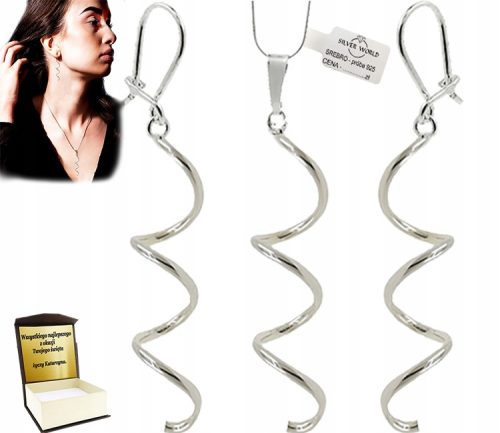  SET MIT HÄNGENDER SPIRALGRAVUR AUS 925-SILBER