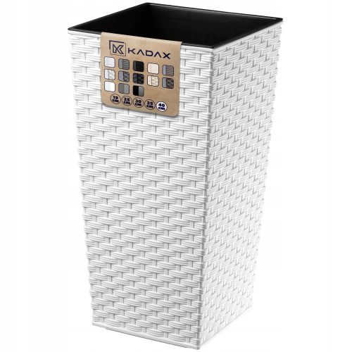  Kadax Blumentopf 38,5 cm x 38,5 x 75 cm Durchmesser 38,5 cm Kunststoff weiß