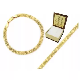  585 GOLD ARMBAND, MODISCH, BREIT, GRAVIERTES GESCHENK