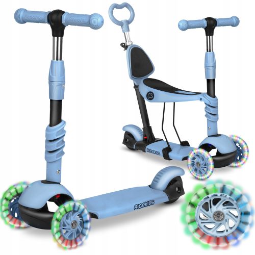  RicoKids Todi 765401 dreirädriger Roller, blaugrau