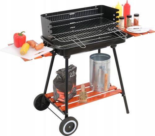  Garten-Holzkohlegrill, faltbare Regale, Stahlgitter, 53 x 33 cm, tragbar, Lund