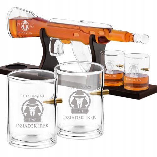 Coole, lustige Gadgets EIN GESCHENK FÜR GROßVATER, WHISKY-GEWEHRKARAFFE, GRAVUR