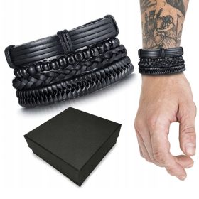  Lederarmband-Set 4in1 Herren-Set