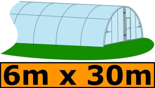 Folientunnel, Kunststoffplatten Folientunnel 150 m² 3000 x 600 cm