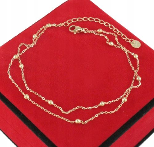  DOPPELTES KNÖCHEL-ARMBAND AUS GOLD, CHIRURGENSTAHL