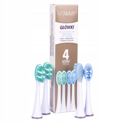  Platinum und Pearl+ Vitammy TOW009216 Bürstenköpfe, 4 Stück, weiß
