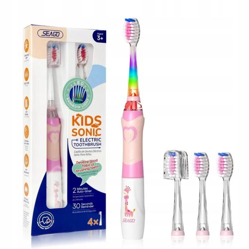  Seago SG977 elektrische Zahnbürste für Kinder + 4 grüne Köpfe