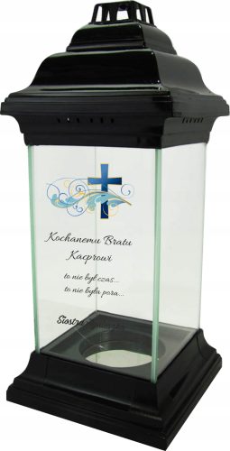  Kerzenproduktionsanlage Grabkerzen, Kapelle, 14 x 31 cm, Schwarz und Gold