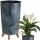  Deco4Home Blumentopf 20 cm x 20 x 36,5 cm Durchmesser 20 cm Kunststoff Anthrazit, Grau- und Silbertöne
