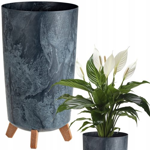  Deco4Home Blumentopf 20 cm x 20 x 36,5 cm Durchmesser 20 cm Kunststoff Anthrazit, Grau- und Silbertöne