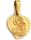  585 Goldmedaillon, Mutter Gottes, Herz, Taufe, Heilige Kommunion, als Geschenk, 14k