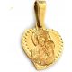  585 Goldmedaillon, Mutter Gottes, Herz, Taufe, Heilige Kommunion, als Geschenk, 14k