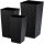  Kadax Blumentopf 29 cm x 29 x 57,5 cm, schwarzer Kunststoff