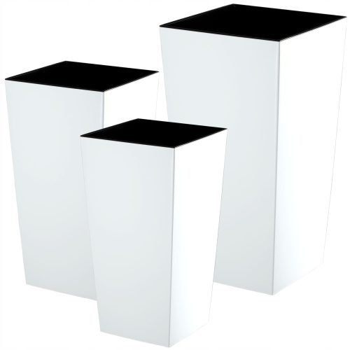  Kadax Blumentopf 29 cm x 29 x 57,5 cm, weißer Kunststoff