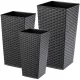  Kadax Blumentopf 38,5 cm x 38,5 x 75 cm, graphitfarbener Kunststoff
