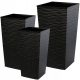  Kadax Blumentopf 34 cm x 34 x 68 cm schwarzer Kunststoff