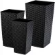  Kadax Blumentopf 34 cm x 34 x 68 cm aus schwarzem Kunststoff