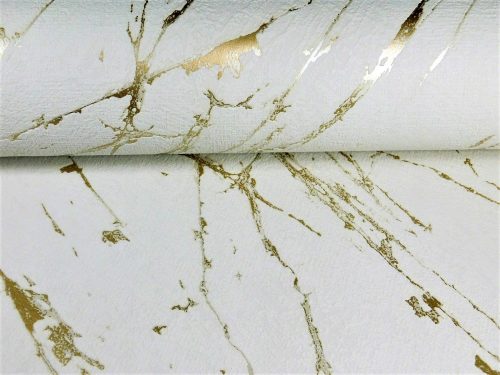 STEIN-MARMOR-TAPETE WEISS – CREME-GOLD-TAPETE
