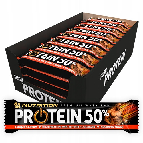 GO ON Nutrition Baton Proteinowy 50% Cookies&Cream - Perfekt für Sportler!