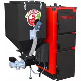  Tech-Spaw Doppelfunktions-Pelletofen aus Stahl, 19 kW