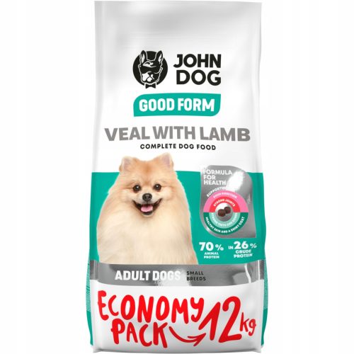  John Dog Good Form Mini-Zucht-Kalbslamm, 12 kg