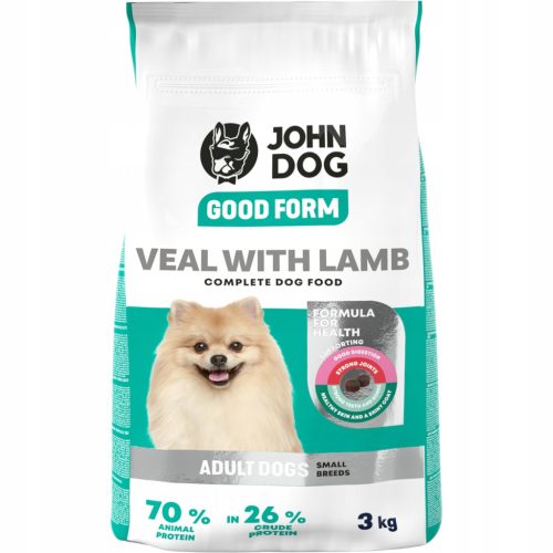  John Dog Good Form Mini-Zucht-Kalbslamm, 3 kg