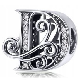  Charms Buchstabe D Anhänger Buchstabe D, 925 Silber