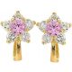  Kinderohrringe aus 585er Gold mit rosa Blumen