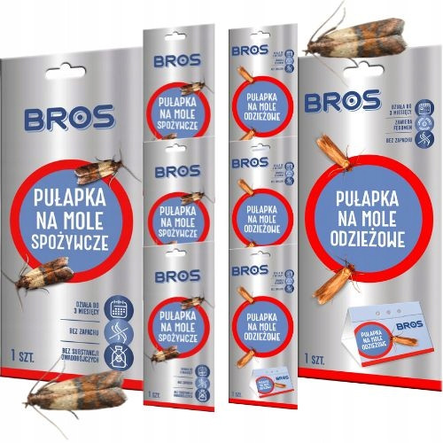  4× Bros Kleidermotten-Pheromonfalle 0,1 kg + 4× Bros Mottenfalle 1 Stk.