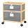 Bambusregal auf Rollen, Schrank 47x41x29 Grau