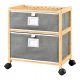 Bambusregal auf Rollen, Schrank 47x41x29 Grau