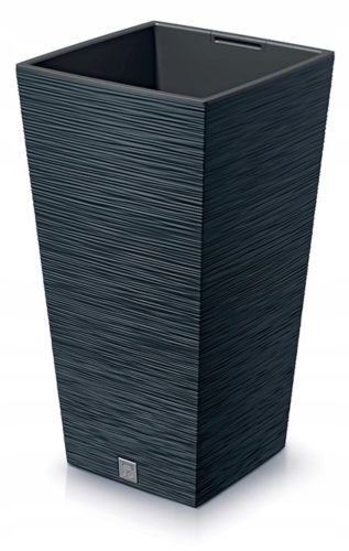  Prosperplast Blumentopf 34,5 cm x 34,5 x 66 cm, Kunststoff in Grau- und Silbertönen