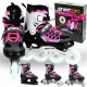  VERSTELLBARE SKATES 38-41 4IN1 LED-ROLLSKATES ROSA