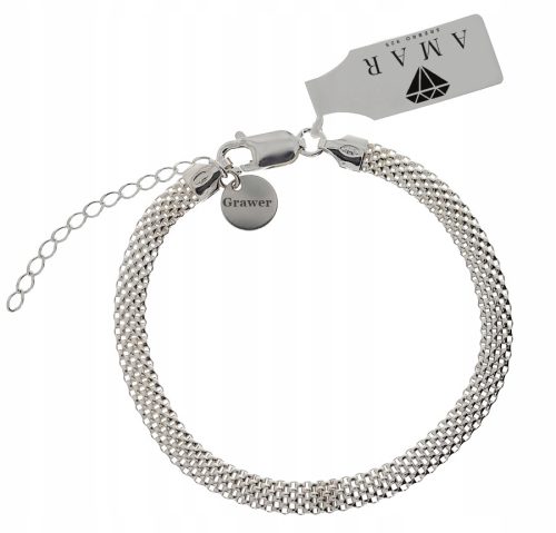  SILBERNES VOLLSTÄNDIGES DAMEN-WANNENARMBAND PR. 925 SOLID + KOSTENLOSE GRAVUR