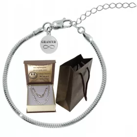    SILBERNES VOLLSTÄNDIGES DAMEN-MODULARES CHARMS-SCHWARM-ARMBAND PR. 925 + GRAVUR